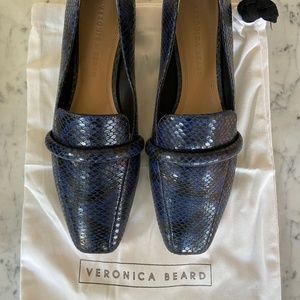 Veronica Beard indigo embossed loafers